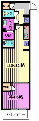 リブリ・北戸田(1LDK/2階)の間取り写真