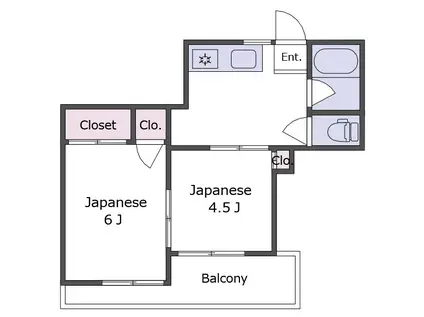 ザオーパークハイツ(2DK/4階)の間取り写真