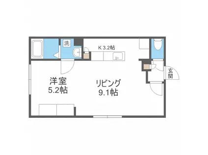 M-STAGE北9条(1LDK/4階)の間取り写真