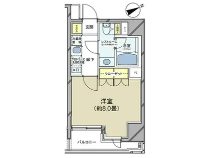CASTARIA 日本橋(1K/7階)の間取り写真