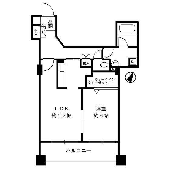 サングランパ(1LDK/5階)の間取り写真