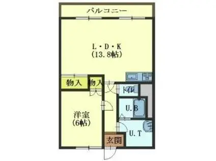 ロイヤルシティ参番館(1LDK/6階)の間取り写真