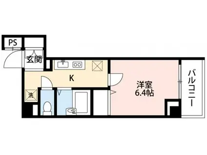 アヴニール御所南(1K/2階)の間取り写真