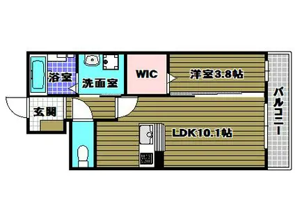 YF宮山台ガーデン(1LDK/4階)の間取り写真