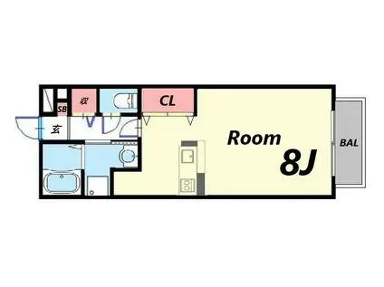 リベール熊見(ワンルーム/2階)の間取り写真