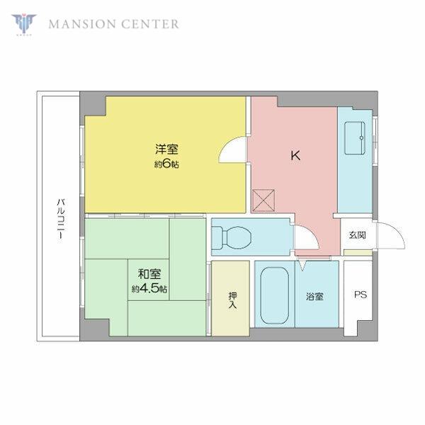 アベニュー藤見町(2K/1階)の間取り写真