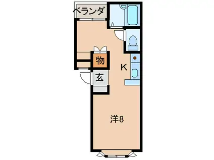 トリムI(ワンルーム/3階)の間取り写真