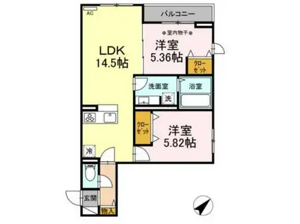 エクセリア早宮(2LDK/3階)の間取り写真
