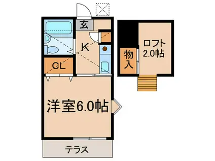 グリーンパレス(1K/1階)の間取り写真