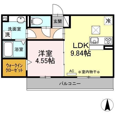 プレアデスかとう(1LDK/1階)の間取り写真