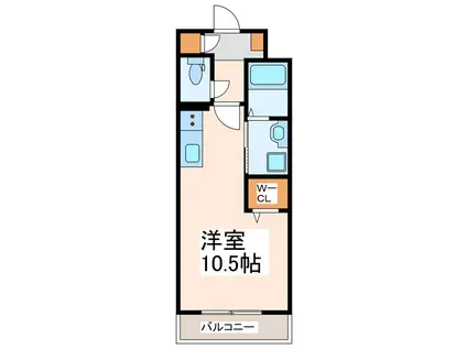 アルトゥーラ九品寺(ワンルーム/2階)の間取り写真