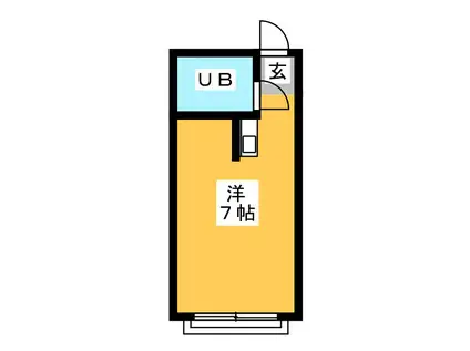 マロンハイツB棟(ワンルーム/2階)の間取り写真