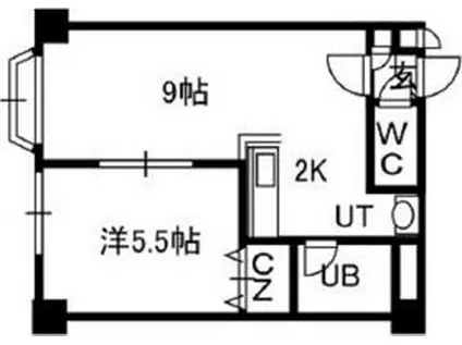 アフロート菊水(1LDK/4階)の間取り写真