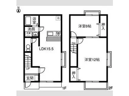 HALVEST(2LDK/1階)の間取り写真