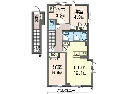 IF大和(3LDK/2階)の間取り写真
