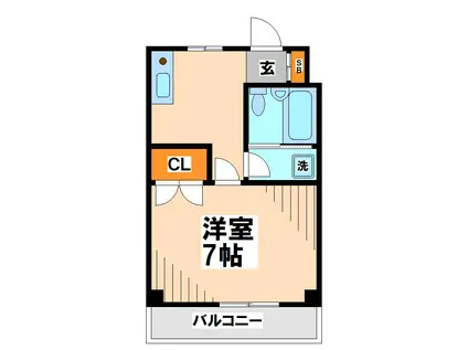 アネックス調布II(1K/1階)の間取り写真