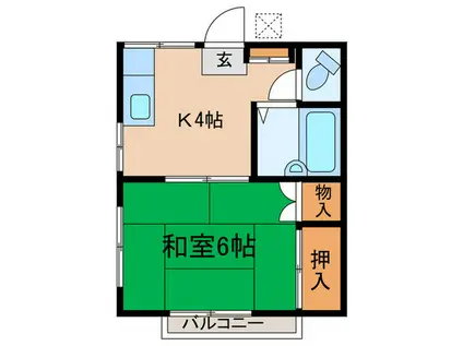 丸三マイコーポ(1K/2階)の間取り写真