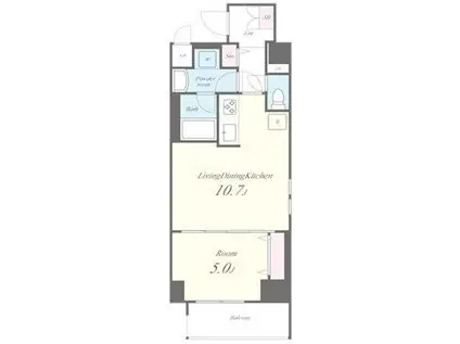 ボナール白山(1LDK/8階)の間取り写真