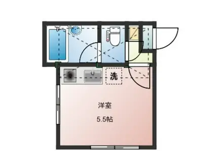 風浦ニースの杜(ワンルーム/2階)の間取り写真