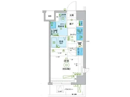 レグゼ梶ケ谷(1K/5階)の間取り写真