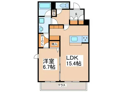 シャーメゾン水前寺イーストコート(1LDK/1階)の間取り写真