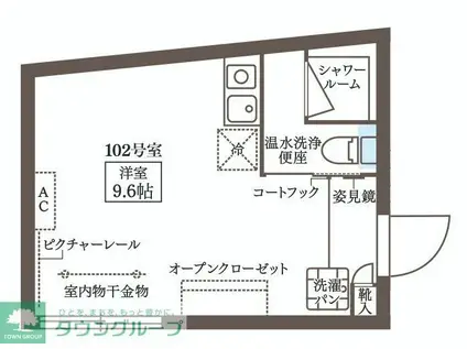 COCOCUBE練馬(ワンルーム/1階)の間取り写真