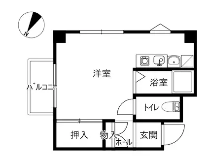 フレンドハイツ二木(ワンルーム/1階)の間取り写真
