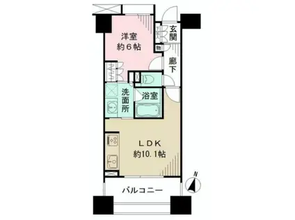 藤和シティホームズ板橋仲宿(1LDK/2階)の間取り写真