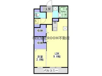 スカイコート大王(1LDK/4階)の間取り写真