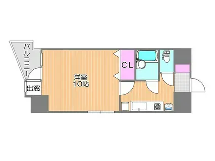 シャトー日興(1K/8階)の間取り写真