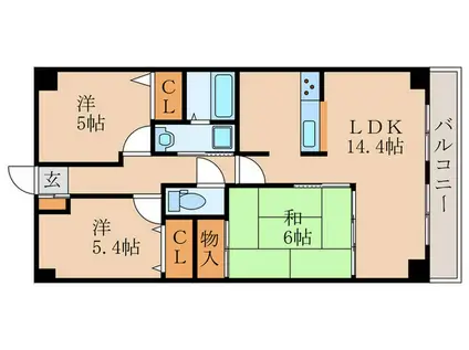 セントフローレンスパレス桂(3LDK/3階)の間取り写真
