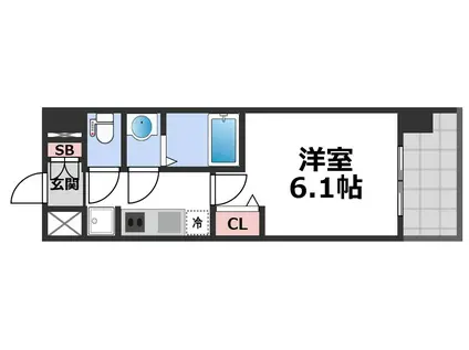 プレサンス東小橋エレディータ(1K/4階)の間取り写真