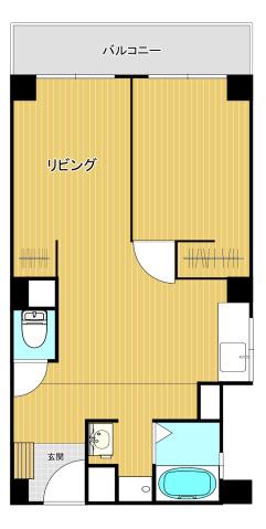 フリートヴィラ国泰寺(1LDK/4階)の間取り写真