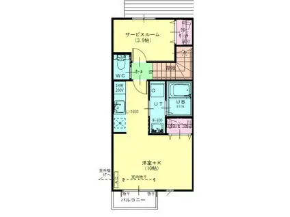 モンステラ(1SK/2階)の間取り写真