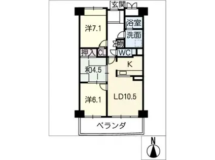 ザ・シーン城北(3LDK/3階)の間取り写真