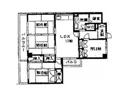サンビューハイツ友泉(4LDK/2階)の間取り写真