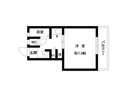 ポルトドール泉町(1K/3階)の間取り写真