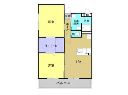 SALT明野西(2LDK/1階)の間取り写真