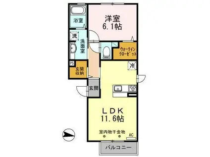 WIT吹上(1LDK/3階)の間取り写真
