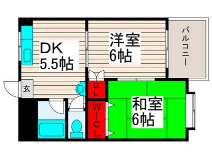 小山コーポラス(2DK/2階)の間取り写真