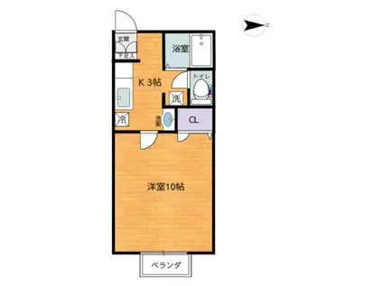 アーバンハイツ(1K/1階)の間取り写真