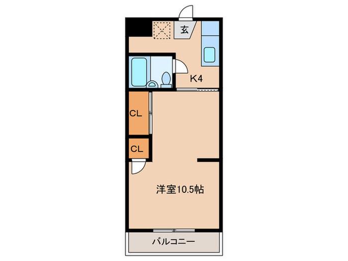 サンステージKT(1K/1階)の間取り写真