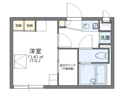 サライ2(1K/1階)の間取り写真