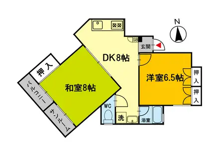 ひらきハイツ(2DK/2階)の間取り写真