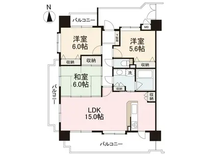 ダイアパレスエクセラン木太701号(3LDK/7階)の間取り写真