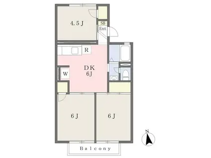 メゾンドマリカA(3DK/2階)の間取り写真