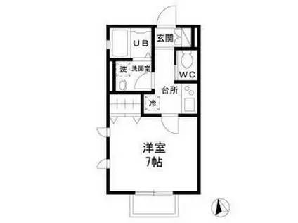 イーハトーブ(1K/1階)の間取り写真