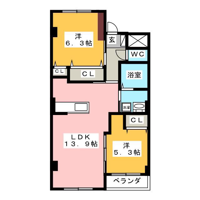 COURAGE(2LDK/3階)の間取り写真