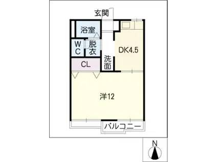ファーシル旭(1DK/1階)の間取り写真