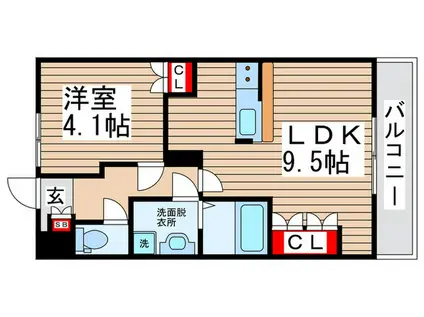 ベルコート(1LDK/1階)の間取り写真